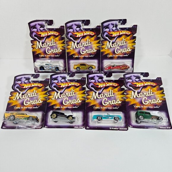Hot Wheels Mardi Gras 2007 Complete Set of 7 Collectible Die-Cast Cars New - Picture 10 of 10